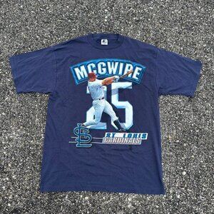 90s Starter Mark McGwire St. Louis Cardinals Men's Large Graphic T-shirt
